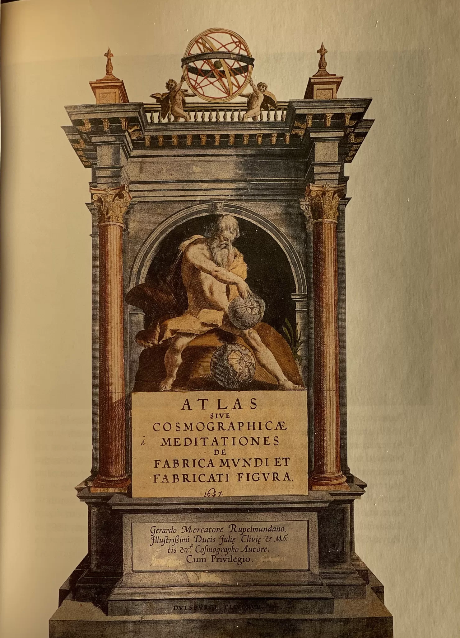 Figura 8 Atlas ou Atlante da mitologia grega o que sustenta a esfera celeste. Usado pela primeira vez usado no livro de mapas de Mercator tor