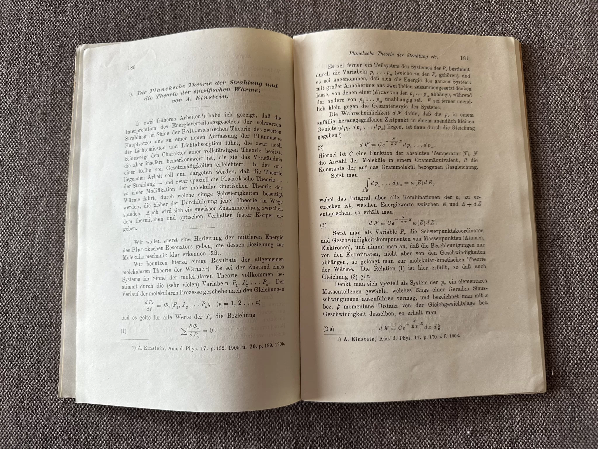 Artigo de Einstein sobre níveis de energia